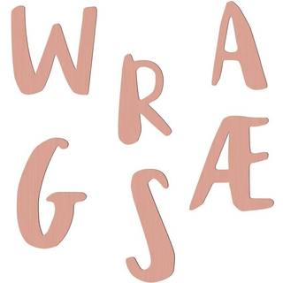 Sebra bogstaver i træ A - Å - Watermelon pink Ø