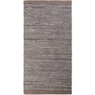 Rug Solid - Tæppe m. læder, wood - 65x135 cm