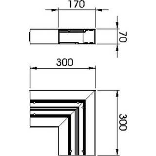 Obo Fladvinkel rapid80 70x170 hvid