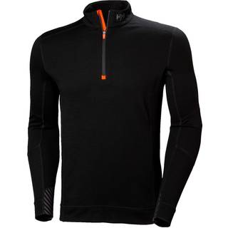 Helly Hansen Workwear Men's Halfzip Shirt Lifa Merino Black990, M