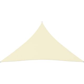solsejl 4,5x4,5x4,5 m trekantet oxfordstof cremefarvet