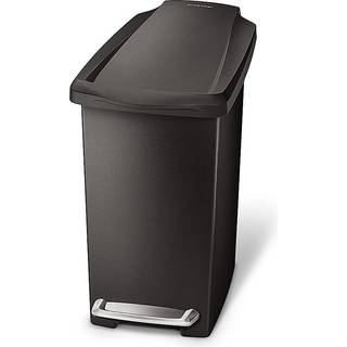 Simplehuman 10L slank pedalspand, sort plastik