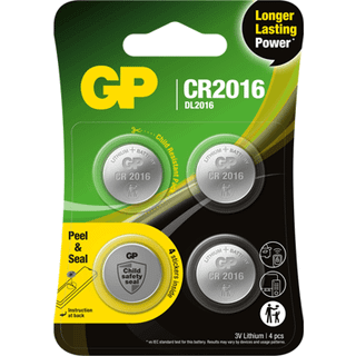 GP Knapcelle batteri CR2016 3V - 4-pak
