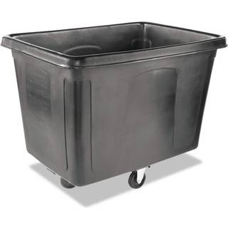 Affaldscontainer, Rubbermaid Cube Truck, 600 l, sort, 600 l, med 4 hjul, uden låg