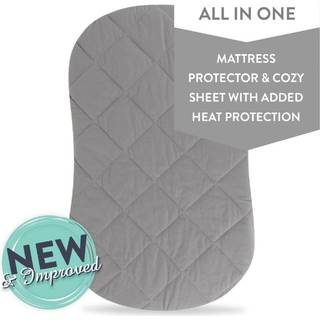 Ely's & Co. Patent Venstrer Jersey Cotton Quiltet Vandt?t timeglasark alt sammen i et bassinetark med madraspude -d?kningsbeskyttelse (gr?)