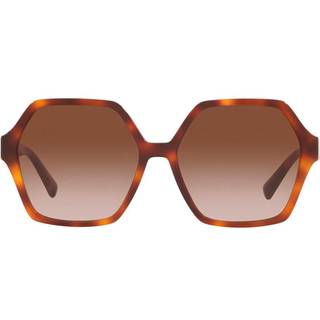 Valentino Kvinde VA4088 501113 Outlet solbriller Plast Havana Brun Geometrisk Normal Skygge