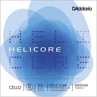 D'Addario Helicore Cello Single D String 3/4 skala Medium sp?nding