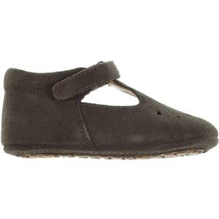 Bisgaard Bloom Hjemmesko Mørkebrun Ruskind Med Velcro - Str. 23