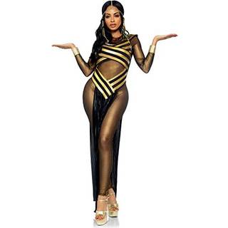 Ben Avenue 3pc.Nile Queen Catsuit Dress W sort/guldfarve