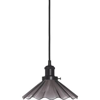 PR Home pendel August, sort, Ø 25 cm, bølgeformet glas