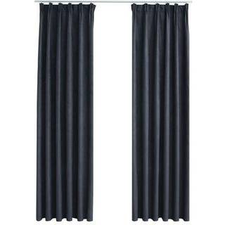 mørklægningsgardiner med kroge 2 stk. 140 x 245 cm antracitgrå