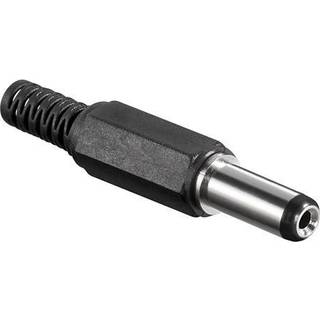 DC stik m/ kabelbeskyttelse bore 2,1 x 5,5mm