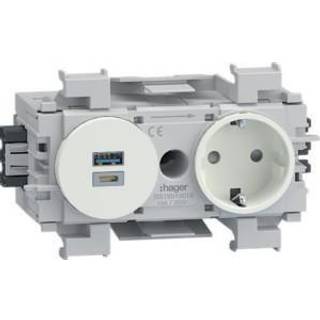 Hager Ecoline 1xschuko stikk. + usb l