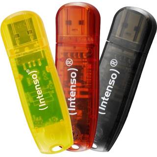 Intenso® 32GB USB-stik - 3 stk. - Gul, Rød & Sort