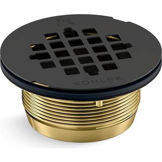 Kohler K-22675-blund runde messingbruser receptor dræning sort finish