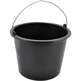 Spand med galvaniseret håndtag, sort, 12 liter