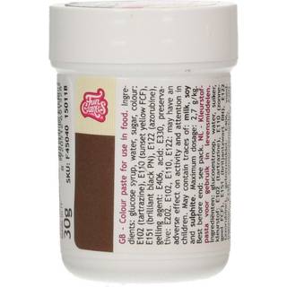 Pastafarve Mørkebrun 30 g - FunCakes