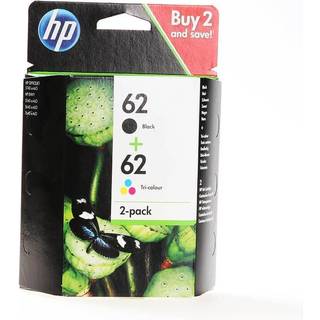 2-Pak sort og farvet patron - HP nr.62 - 4+4,5 ml