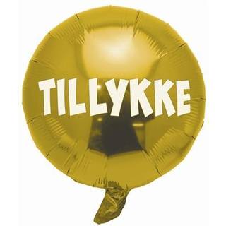 Guld folieballon Tillykke