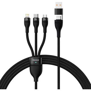 Baseus 3in1 USB cable Flash Series 2 USB-C + micro USB + Lightning 100W 1.2m (black)