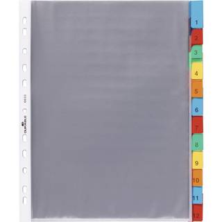Durable plastlomme register med udskiftelige indstik 12-delt