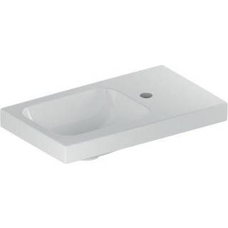 Geberit iCon Light håndvask med fralægningsplads: Hvid, B=53cm, H=13cm, T=31cm, Hanehul=Til højre, Overløb=Uden, Opbevaringsflade=Til højre