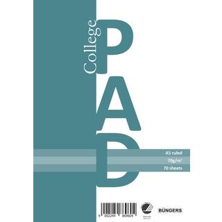 College pad A5 70g-70 sheets ruled 3stk, Büngers 5334490103ER