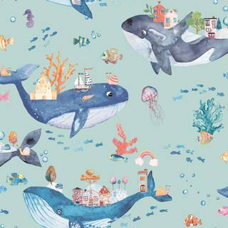 Albany Wallpaper Whale Town 13221