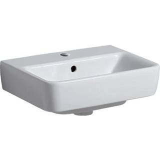 Geberit Renova Plan håndvask til borplademontering: B=45cm, T=34cm, Hanehul=Midtpå, Overløb=Synlig, Hvid
