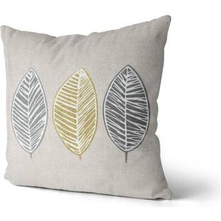 Fusion Fusion Yellow Skandi Leaf 100% Cotton Cushion
