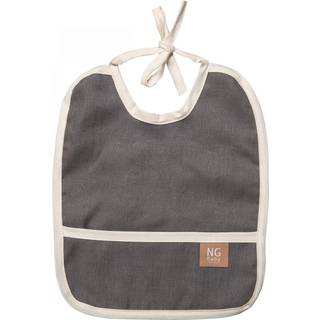 NG Baby Bib Linen Graphite Grey One Size      Unisex
