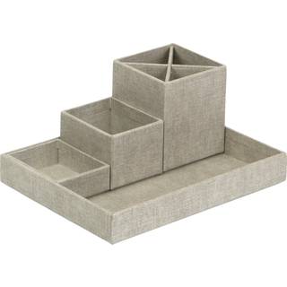 Skrivebord organizer - Beige - 23cm x 18cm x 7cm - Marie
