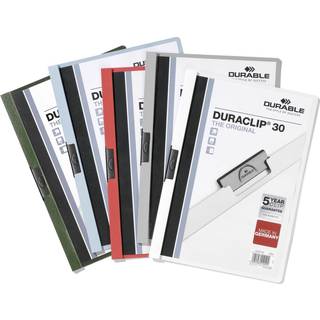 Durable Duraclip klemmappe til 30 ark, assorterede farver