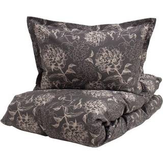 Borås Cotton sengetøj - 140x220 cm - Aila black - Sengesæt i 100% bomuldssatin - Borås Cotton sengelinned