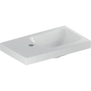 Geberit iCon Light håndvask med fralægningsplads: Hvid, B=53cm, H=13cm, T=31cm, Hanehul=Til venstre, Overløb=Uden, Opbevaringsflade=Til venstre