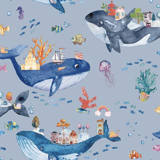 Albany Wallpaper Whale Town 13220