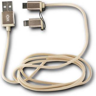 KSIX USB-A til Lightning + Micro-USB - 1m