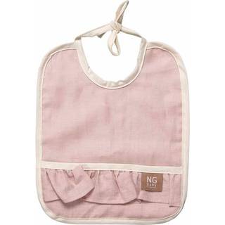 NG Baby Bib Linen With Ruffle Rose One Size      Unisex