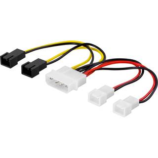 DELTACO Adapterkabel til blæser, fra 4-pin til 4x3-pin