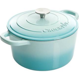 Crock-Pot Artisan Rund Emaljeret Stbejern Hollandsk Ovn 5-Quart Aqua