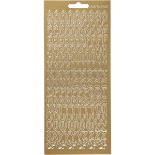 Selvklæbende Guld Bogstaver - 10x23 cm Ark