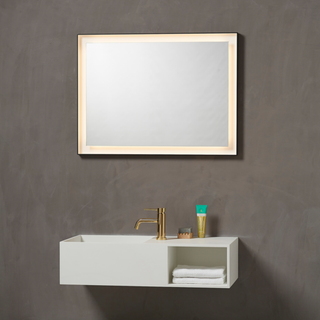 Loevschall spejl pisa 80x60cm tofarvet auminiumsramme med lys