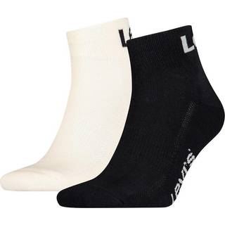 Levis 2-pak Sport Logo Mid Cut Sock - Black/White - Str 43/46