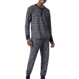 Schiesser Gift Set Pyjama and Socks - Blue Pattern - X-Large