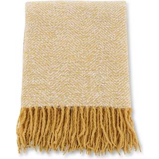 Venture Design Toby plaid Gul/hvid 170 x 130 cm