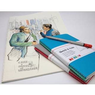 Sketch&Note A6 2-p grå/cerise
