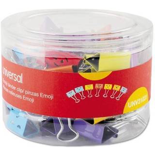 Universal Emoji tema bindemiddelklip med opbevaringsbad Medium forskellige farver 42/pakke