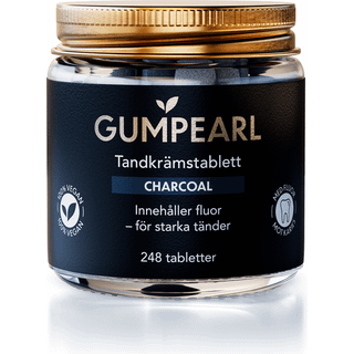 Tandpasta Tabletter GUMPEARL Charcoal Fluor Glas 248 stk.