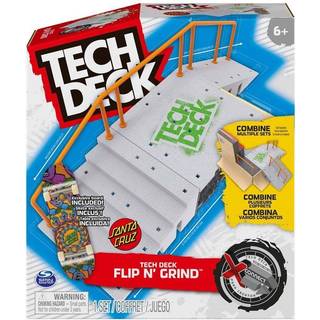 Tech Deck Flip N Grind X-Connect Park Creator, der kan tilpasses og bygger rampe-s?t med eksklusive Fingerboard Kids Toy til drenge og piger i al