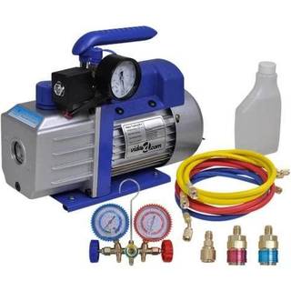 ettrins-vakuumpumpe med tovejs-trykmålersæt med manifold